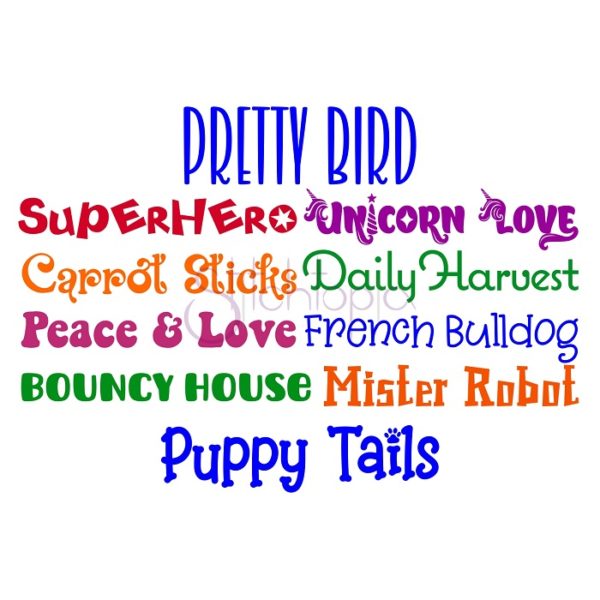 Kid Embroidery Font Bundle #6 - 10 Fonts