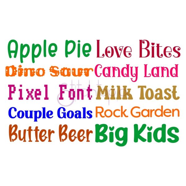 Kid Embroidery Font Bundle #7 - 10 Fonts