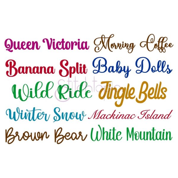 Script Embroidery Font Bundle #14 - 10 Fonts