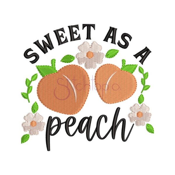 Sweet As A Peach Embroidery Design