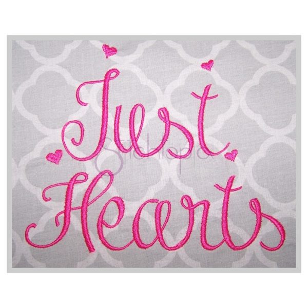 Just Hearts Embroidery Font 1" 1.25" 1.5" 2" 2.5"