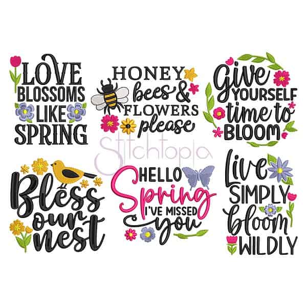 Spring Embroidery Design Set