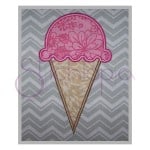 Ice Cream Cone Applique Design -  Single Scoop
