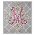 machine embroidery font Adorn monogram