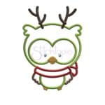 Christmas Owl Reindeer Applique Design - Image 2