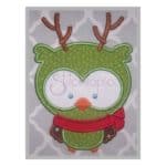 Christmas Owl Reindeer Applique Design