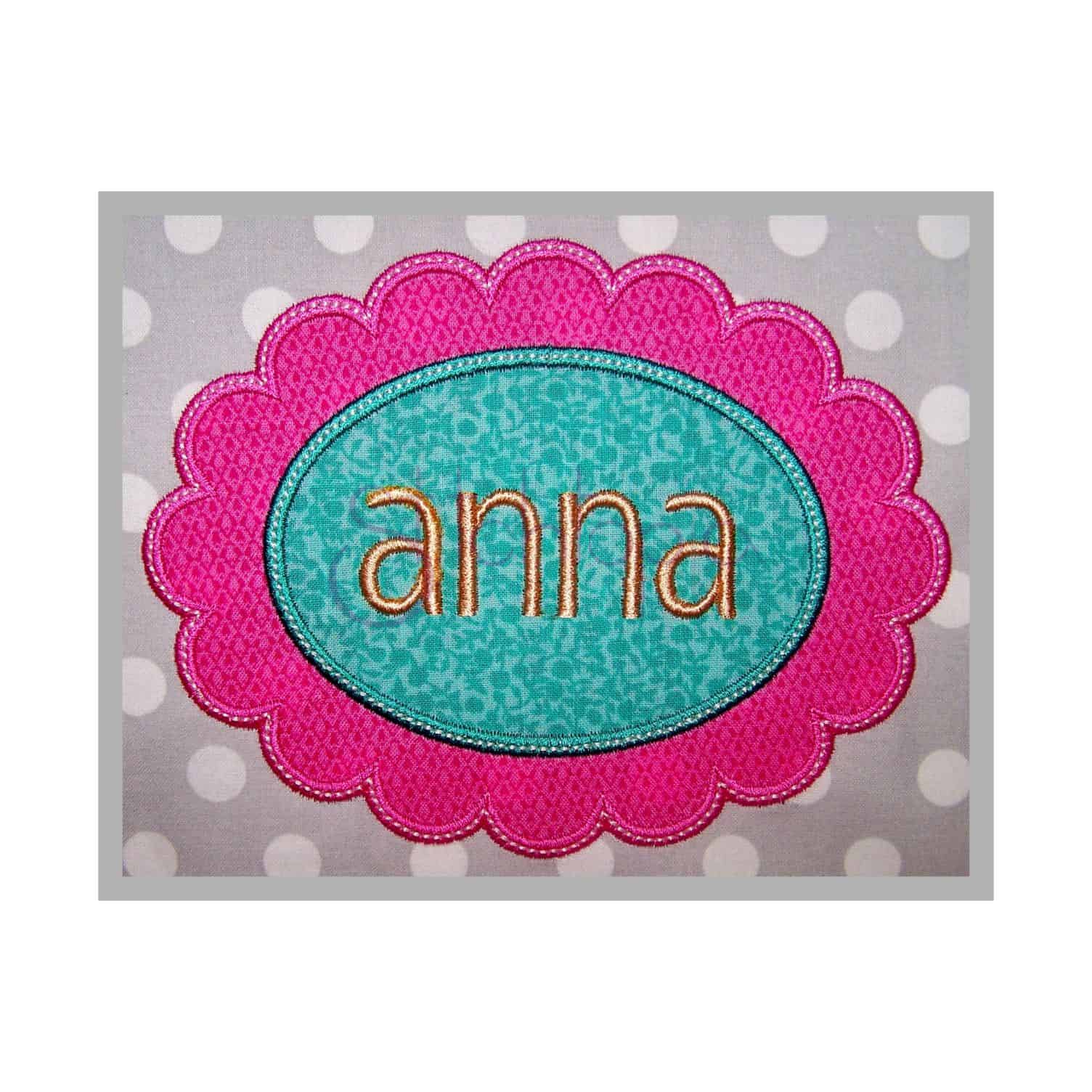 scalloped oval applique frame