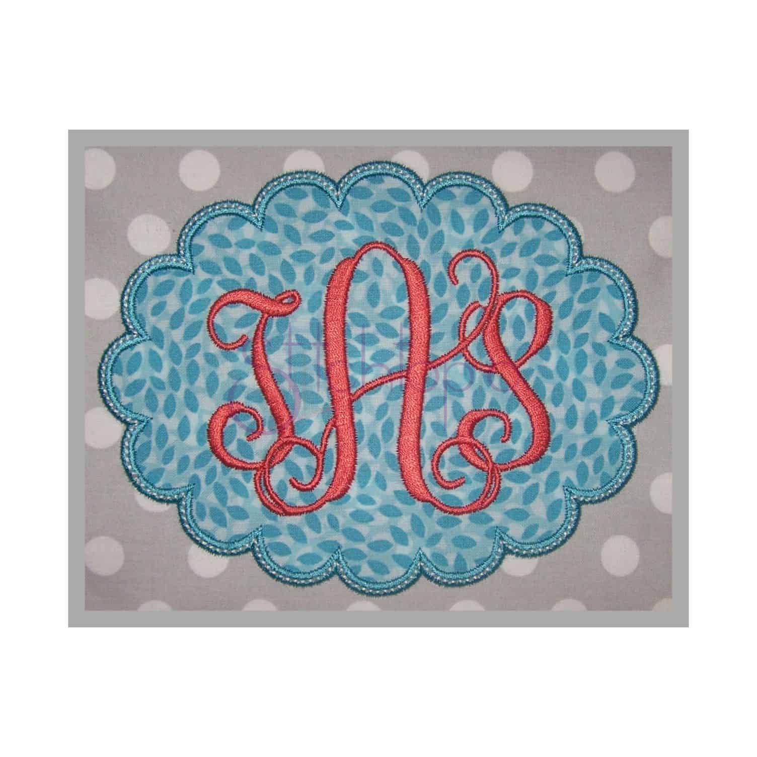 scalloped oval applique