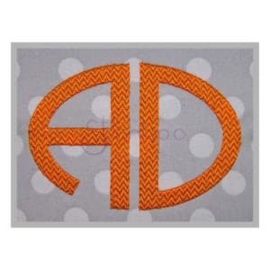 oval embroidery monogram