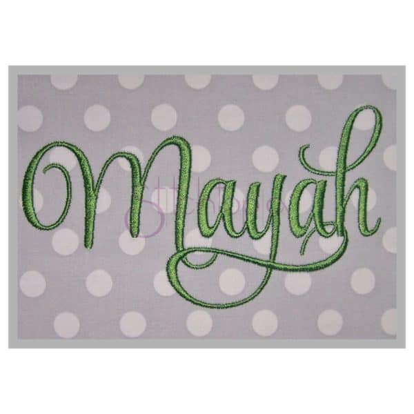 Mayah Embroidery Font #3 - .5" 1" 1.5" 2" 2.5" 3"