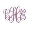 Elegant Filled Embroidery Monogram - 3" 3.5" 4" 4.5" 5" 5.5"