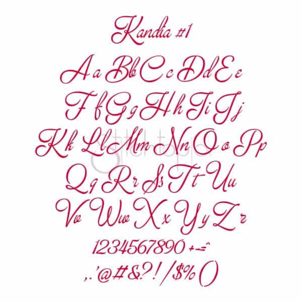 Kandia Embroidery Font #1 - 1" 1.5" 2" 2.5" 3" - Image 2