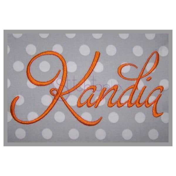 Kandia Embroidery Font #2 - 1" 1.5" 2" 2.5" 3"