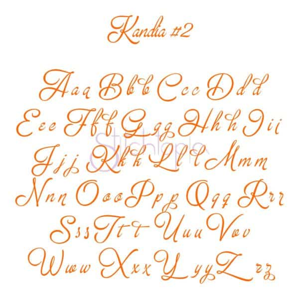 Kandia Embroidery Font #2 - 1" 1.5" 2" 2.5" 3" - Image 2