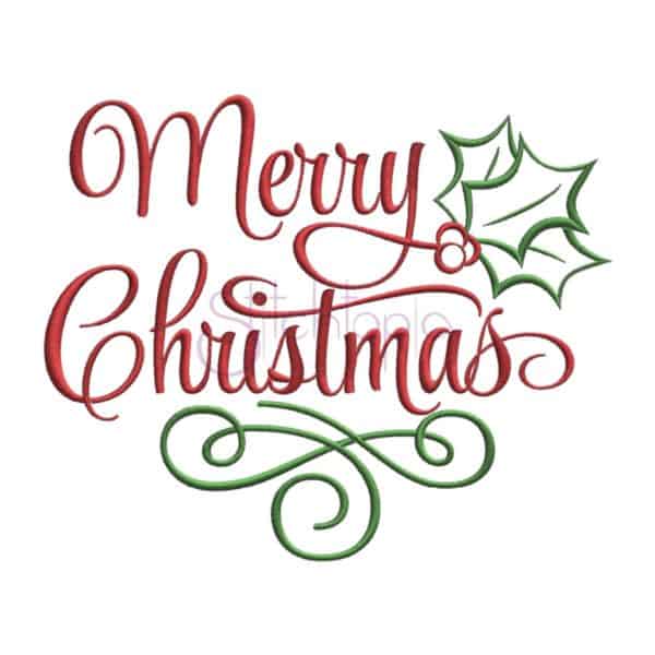 Merry Christmas Embroidery Design #3