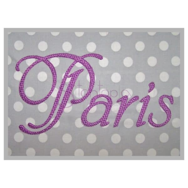 Paris Filled Embroidery Font - 4" 4.5" 5" 6" 7"
