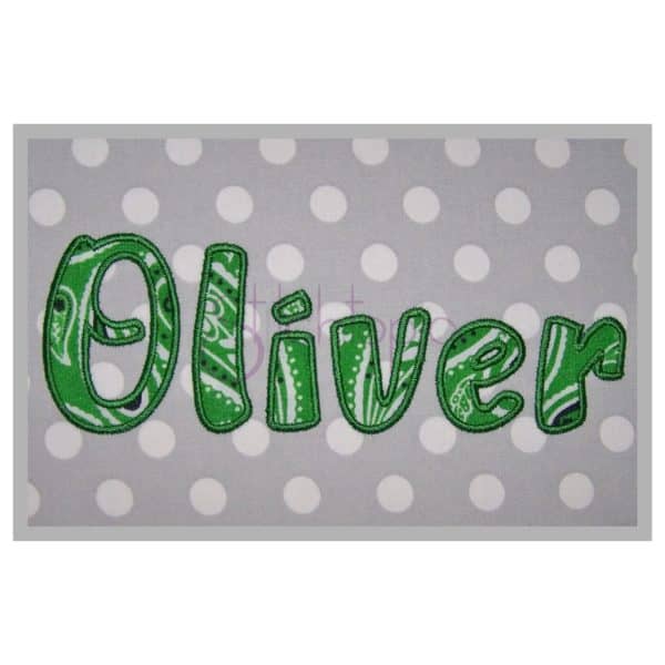 Oliver Applique Font - 2" 3" 4"