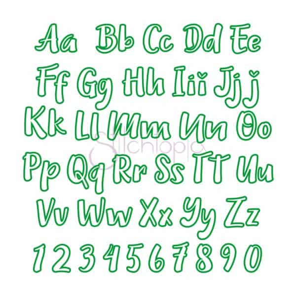 Oliver Applique Font - 2" 3" 4" - Image 2