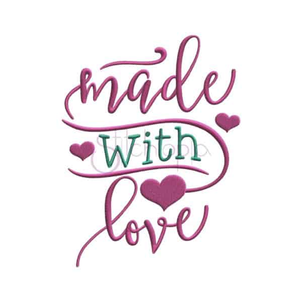 Made With Love Embroidery Design