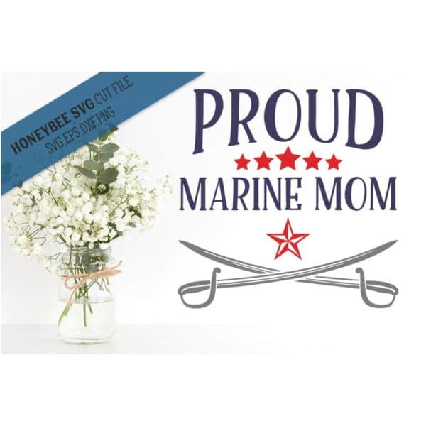 Proud Marine Mom SVG Cut File