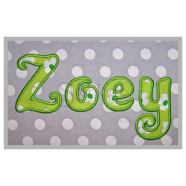 Zoey Applique Font - 2" 2.5" 3" 4"
