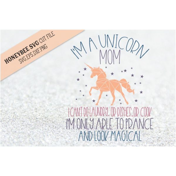 I'm A Unicorn Mom SVG Cut File
