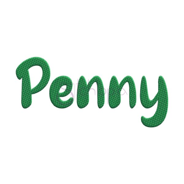 Penny Filled Embroidery Font - .75" 1" 1.25" 1.5" 2" 2.5"