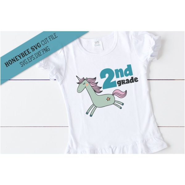 Second Grade Unicorn SVG Cut File
