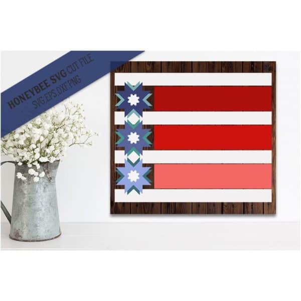 Stars and Stripes Modern Barn Quilt SVG Cut File