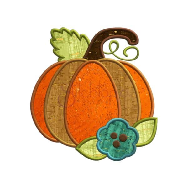 Pumpkin with Flower Applique Design