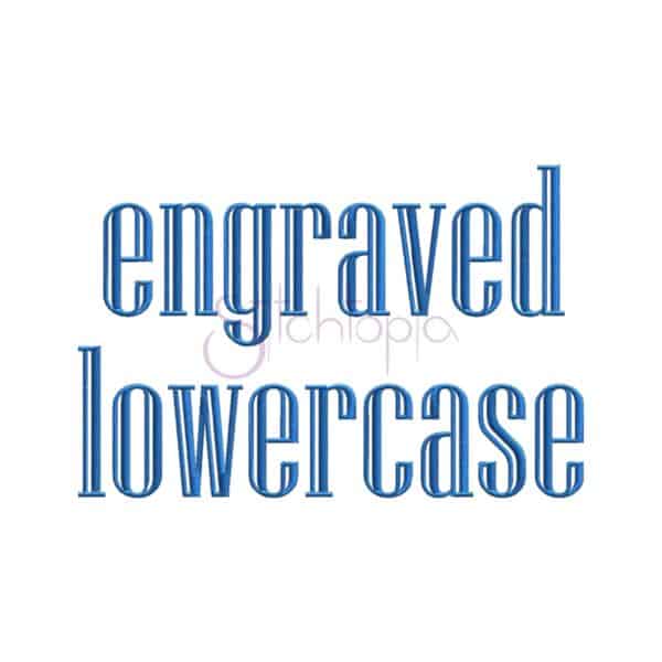 Engraved Lowercase Embroidery Font - 1.5" 2" 2.5" 3" 4"