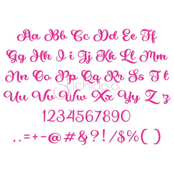 Olive Juice Embroidery Font - 1" 1.25" 1.5" 2" 2.5" - Image 2