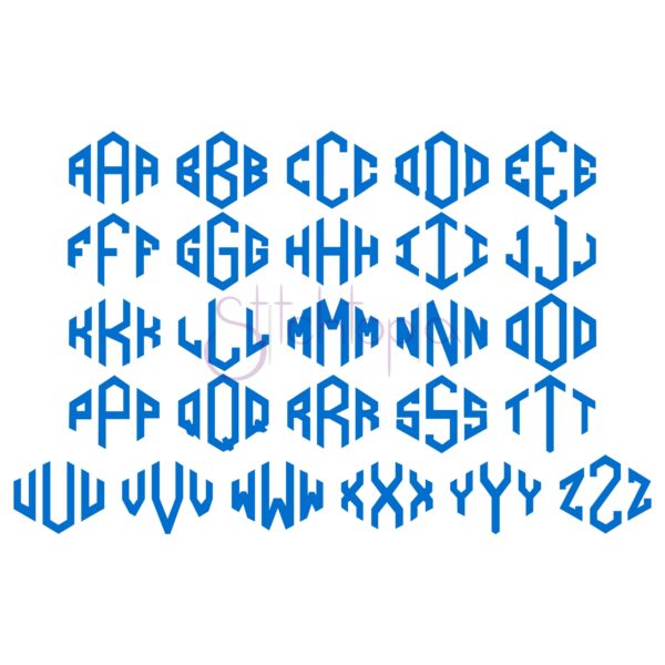 Diamond Embroidery Monogram - 1" 1.5" 2" 2.5" 3" - Image 2