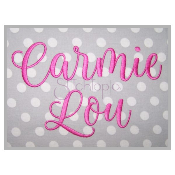 Carmie Lou Solid Embroidery Font .75" 1" 1.25" 1.5" 2"