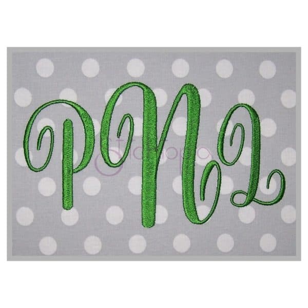 Pretty Embroidery Monogram 1" 1.25" 1.5" 2" 2.5" 3" 3.5"