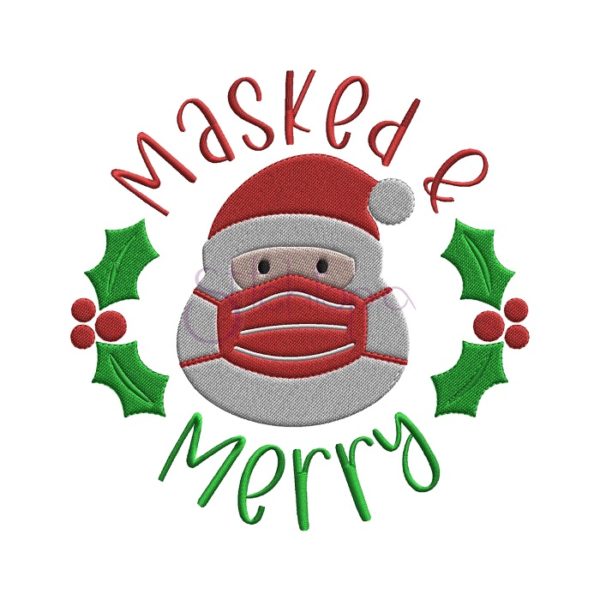 Masked & Merry Embroidery Design
