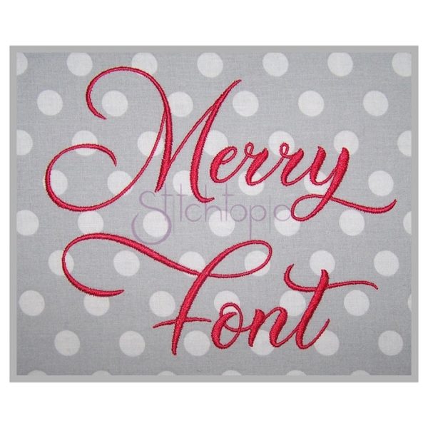 Merry Embroidery Font 1" 1.25" 1.5" 2" 2.5"