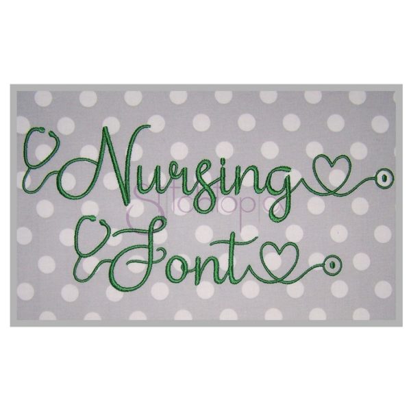Nursing Embroidery Font #2 - 3" 3.5" 4" 5" 6"