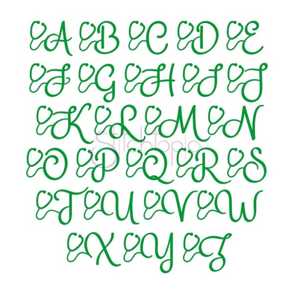 Nursing Embroidery Font #2 - 3" 3.5" 4" 5" 6" - Image 2