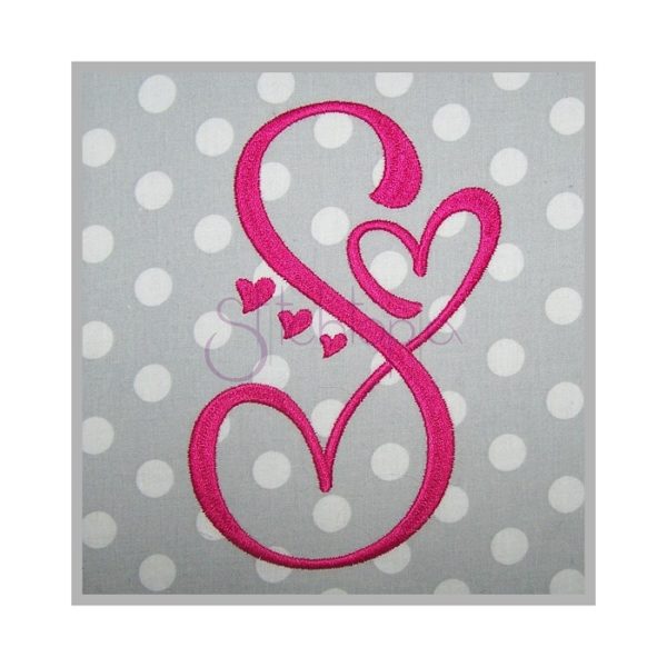 Sweetheart Embroidery Monogram 4" 4.5" 5" 6" 7" 8"