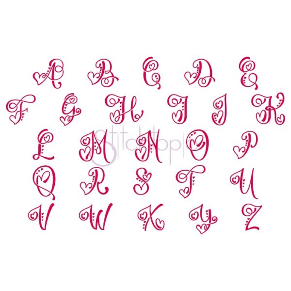 Sweetheart Embroidery Monogram 4" 4.5" 5" 6" 7" 8" - Image 2