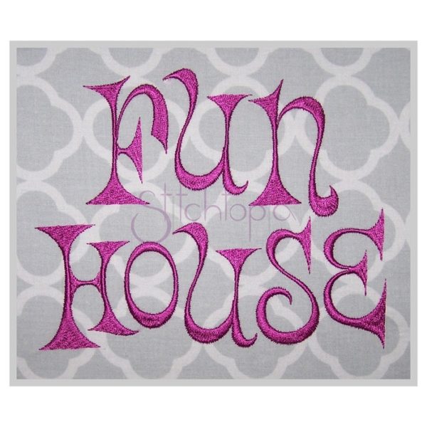 Fun House Embroidery Font .75" 1" 1.25" 1.5" 2" 2.5" 3"