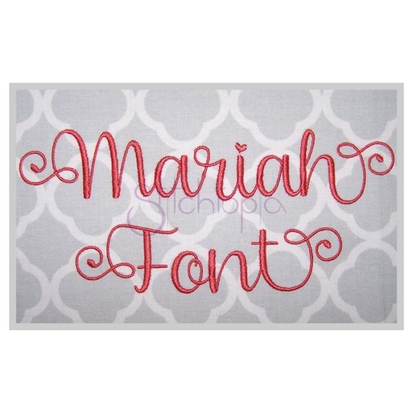 Mariah Embroidery Font #2 1" 1.25" 1.5" 2" 2.5"