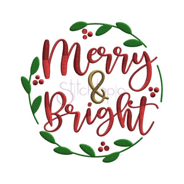 Merry & Bright #2 Embroidery Design