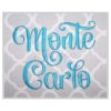 Monte Carlo Embroidery Font 2.5" 3" 3.5" 4" 5"