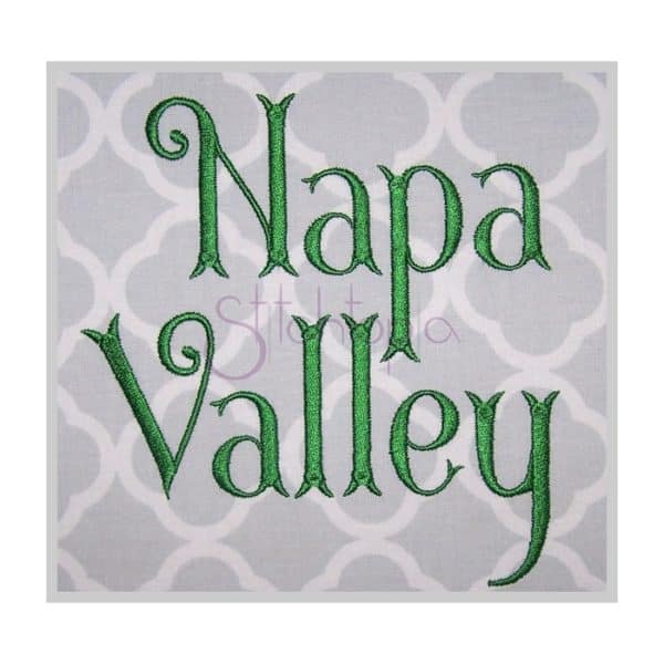 Napa Valley Embroidery Font 3" 3.5" 4" 5" 6"