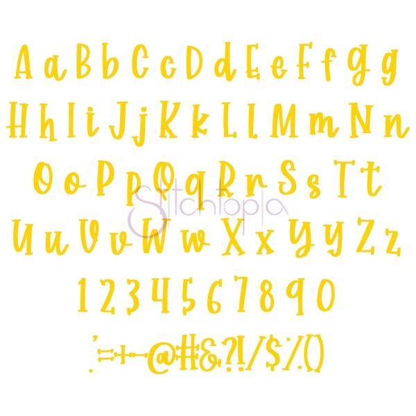 Pineapple Coconut Embroidery Font .75" 1" 1.25" 1.5" 2" - Image 2