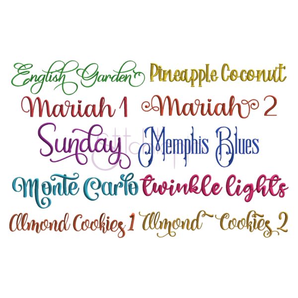 Script Embroidery Font Bundle #8 - 10 Fonts