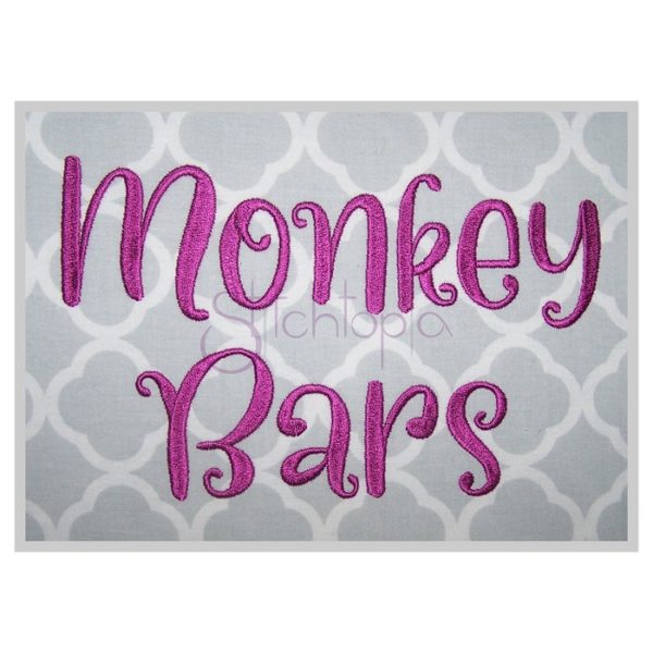 Monkey Bars Embroidery Font .75" 1" 1.25" 1.5" 2"