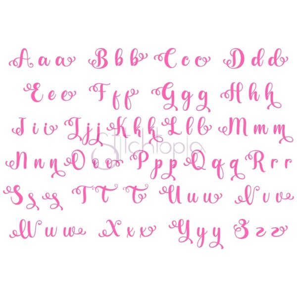 Pink Peonies Embroidery Font 1" 1.25" 1.5" 2" 2.5" - Image 2